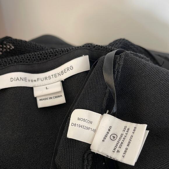 Diana Von Furstenberg “Moscow” Mesh Insert Dress Size L - Picture 9 of 14